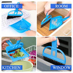 WishLotus Mini Dustpan and Brush Set, Portable Exquisite Pet Waste Cleaning Kit, Hamster Sand Scooper Cage Cleaning Tool for Small Pets Guinea Pigs Hedgehogs Hamsters Chinchillas Rabbits (Dark Blue)