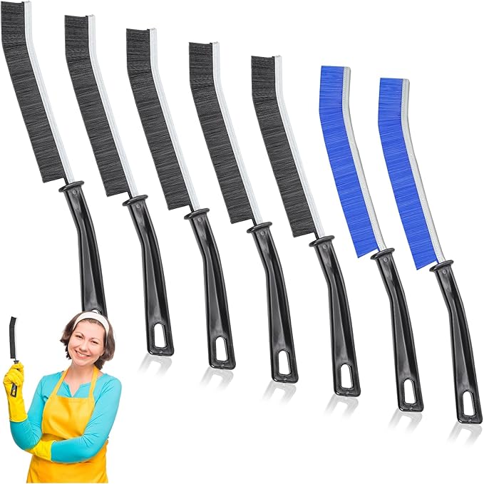 7 Pcs Hard Bristle Crevice Cleaning Brush, Multifunctional Grout Cleaner Brush, Thin Gap Cleaning Brush Set, Small Cleaning Tools for Household Use, Kitchen, Bathroom, Toilet, Window Track,Tight Space
