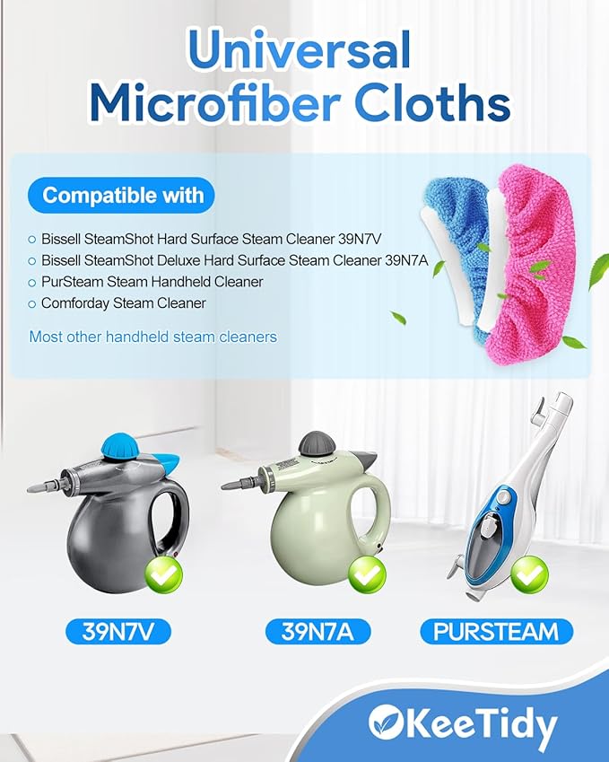 Steam Cleaner Accessories Universal Reusable Steam Mop Pads Compatible with Bissell Steam Shot Handheld Steam Cleaner Attachments Washable Microfiber Cloth, 14 Pack