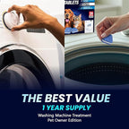 Washing Machine Cleaner Pro Tablets for Pet Owners - 42 Pack, Front & Top Load Washer Deep Cleaning, Septic Tank Safe, HE Support, Remove Stubborn Pet Hair, Eliminates Smells, Prevents Dander Build-up