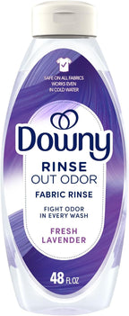Downy RINSE & REFRESH Laundry Odor Remover and Fabric Softener, Fresh Lavender, 48 fl oz, Safe on ALL Fabrics, Gentle on Skin, HE Compatible