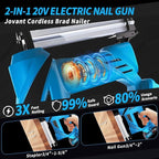 2 in 1 Nail Gun Battery Powered, 20V Cordless Nail Gun,400pcs Nails, 400pcs Staples, 2 * 2.0Ah Li-Ion Batteries and Charger, Brad Nailer for Home Improvement & DIY