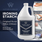 Oxford & Wells Premium Wrinkle Releaser Spray Starch - Ironing Spray, Original Scent, Non-Aerosol Fabric Care - Non-Flaking, Non-Streaking, Gentle on Fabrics - Wrinkle Spray for Clothes - 128 Ounce