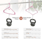 NEATERIZE Thick Heavy Duty Hangers - Pink Plastic Clothes Hangers 24 Pack - Great for Coat Hanger, Jackets Jeans & Suit Hanger for Closet - New Apartment Essentials Percheros Ganchos para Colgar Ropa