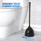 uptronic 2 Pack Toilet Plunger with Holder, Unique Plunger with All-Angle Design, Plungers for Bathroom for 5.7-inch Toilet Drain, Toilet Plunger Heavy Duty-Black