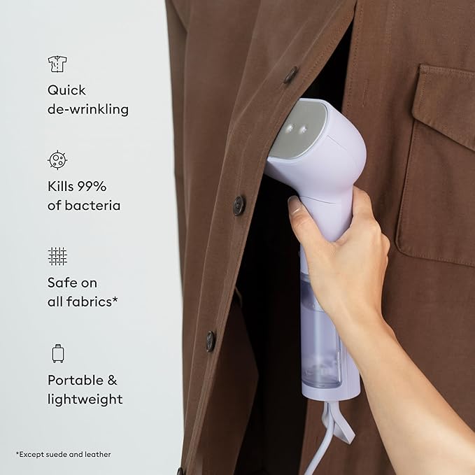 Steamery Handheld Clothes Steamer Cirrus X, 1200W, Steam Output 20g/min, Heat up in 20 Seconds, Portable, Minimalistic, Scandinavian design, Purple