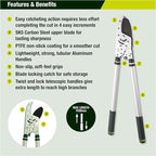 Spear & Jackson Kew Gardens Razorsharp Heavy Duty Telescopic Ratchet Anvil Loppers