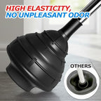 Heavy Duty Toilet Plunger - Powerful Clog Removal,Plungers for Bathroom,Bathroom Accessories,Cleaning Supplies,Home Essentials,Bathroom Decor,Toilet Bowl Cleaners,Black