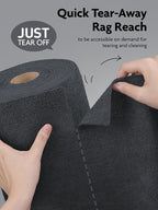 Fantasticlean Microfiber Cleaning Cloth Roll -30 Pack, Tear Away Microfiber Towels, 12" x 12", Reusable, Washable, Scratch Free, Ultra Absorbent for Car, Home Supplies (DimGray)