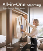 Travel Steamer for Clothes, 100-240V Dual Voltage Portable Garment Steamer, 1000W Travel Size Handheld Steamer & Iron 2 in 1 for Global & Europe Travel, Business, Home, Blue