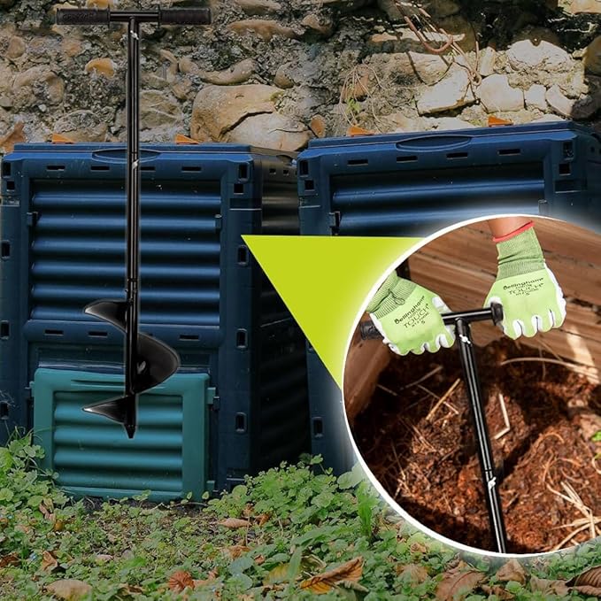 Compost Turner Aerator,Compost Stirrer Tool for Outdoor Composting Manual Compost Bin Aerator Rotating Aerator Soil Tiller