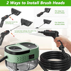 Handheld Steam Cleaner, 2500W High Pressure Steamer for Cleaning, Portable Steam Cleaner with 1.6L Water Tank, 3 Levels Adjustable Handle, Steam Cleaner for Home, Car, Furniture, Bed Bugs (Green)