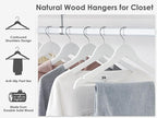 StorageWorks White Wooden Hangers 30 Pack, Heavy Duty Wood Hangers for Closet, Clothes Hangers for Coats, Bridesmaid Suits, Wedding Dress