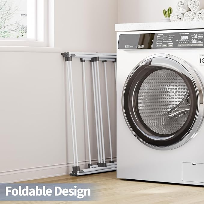 APEXCHASER Clothes Drying Rack Foldable, Laundry Drying Rack 3 Tier, Foldable Metal Clothing Dryer for Cloth Towel Shirt, Collapsible Clothe Horse Compact Storage, Clothes Airer Indoor Outdoor, White