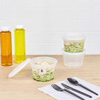 Restaurantware-Asporto 16 Ounce To Go Boxes, 100 Microwavable Round Soup Containers - Clear Plastic Lids Included, Do Not Contain BPA, Clear Plastic Soup Containers, Disposable