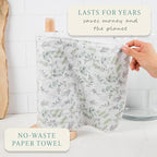 May Bright Reusable Paper Towels 2-Ply Washable Roll - Cloth Paper Towel Replacement - 15 Sheets of Paperless Paper Towels and Reusable Napkins With Greater Absorbency - Zero Waste
