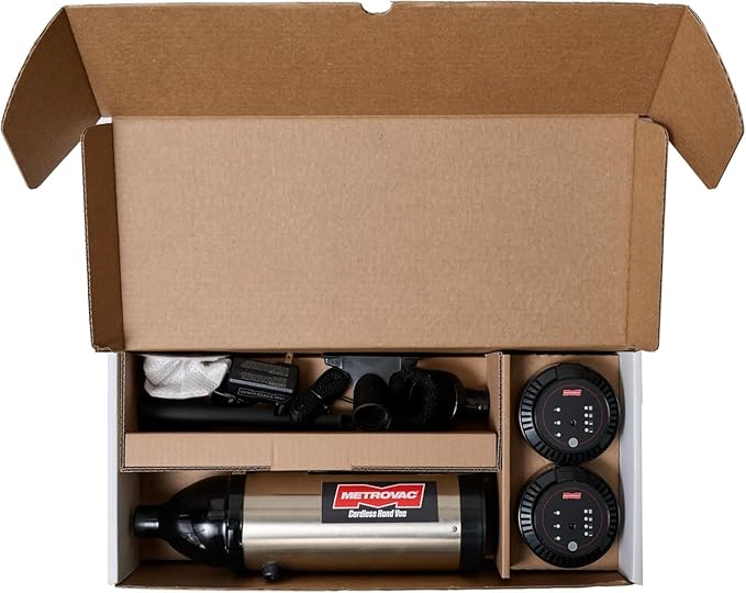 METROVAC CHV-S6 Deluxe Cordless Hand Vac – Portable, (2) Rechargeable 250W DC Motor Vacuum Cleaner for Home, Auto Shop, and Pet Hair – Premium Handheld Vacuum with HEPA Filtration - Stainless Steel