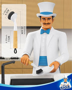 MR.SIGA Dish Brush with Handle, Dish Scrub Brush with Built-in Scraper, Bamboo Dish Brush for Pots and Pans, Kitchen Sink, 2 Pack