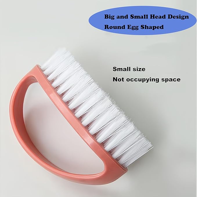 2 Pack Scrubbing Brushes for Cleaning, Heavy Duty Scrub Brush Nylon Stiff Bristles,Scrubber Cleaner Brush for Bathroom,Showe,Sink,Kitchen,Bathtub,Floor,Multi-Purpose Cleaning Brush -Small Size