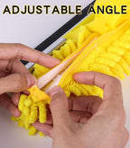 Window Squeegee and Chenille Scrubber, 2-in-1 Combo Cleaning Tools, Multi-Angle Threaded Window Cleaning Tool, Window Washing Equipment for Solar Panel and RV Windshield (Pole Sold Separately)