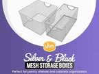 YBM HOME Kitchen Pantry Organizer Wire Baskets for Shelves, Cabinets, Pantry, Countertop, Mesh Open Storage Bin Metal Basket for Organizing Food Supplies, 6 Pack, 13.3x8.5x6.5