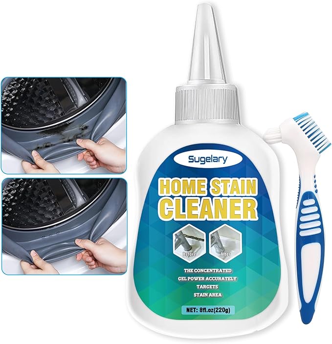 Sugelary Household Washing Machine Cleaner for Washing Machine, Refrigerator Strips, Cleaner Gel for Home Sink Shower with Brush(8 fl.oz)