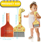 Mini Broom and Dustpan Set Cartoon Small Broom with Dustpan Combo Set Cute Cleaning Kit for Home Office Floor (Orange)