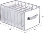 Univivi Clothes Drawer Organizer Wardrobe Clothes Organizer for Folded Clothes, 7 Grids Upgraded Large Capacity Drawer Organizers for Jeans, Pants, Sweaters, T-Shirt, Underwear - Set of 2