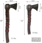 Norse Tradesman 14" Viking Throwing Axe - Carbon Steel Head, Teakwood Handle, Brown, Regulation Size, Includes Leather Sheath