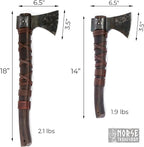 Norse Tradesman 18-Inch Viking Throwing Axe - Fully Sharpened Norse Hand-Axe - Carbon Steel Head with Premium Leather Cross Stitch