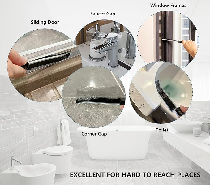 4Pcs Crevice Cleaning Brush Hard Bristle Crevice Cleaning Brush, Ginsco Multifunctional Crevice Cleaning Tools, Scrub Brush Grout Cleaner Brush Small Brush for Household Use Kitchen Bathroom