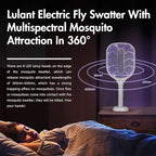 Lulant Electric Fly Swatter Racket,3000V Bug Zapper Racket,1800mA Battery Rechargeable Mosquito Killer, Type-C Rechargeable Base, Three-Layer Protective Safety Mesh for Indoor and Outdoor (2Pack)