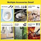 3 Level Adjustable Pressurized Handheld Steam Cleaner for Home, 10s Heat-Up Handheld Steamer for Cleaning, 1.6 Qt Tank Portable Steam Cleaner Handheld for Car,Grout,Tile,Couch,Floor