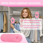 Sukh Baby Closet Dividers 30pcs - Plastic Clothes Organizer Shelf Tags Labels for Clothing Rack Wardrobe Store Warehouse Nursery Must Haves Boutique Supplies Sturdy Durable Flexible No Burrs (Pink)