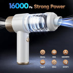 Vizeusvac Car Vacuum Cleaner, 16000PA Mini Car Vacuum Cordless Powerful, 7 in 1 Portable Handheld Vacuum Cordless with LED Light, Dual Filters, One-Touch Empty for Pet Hair, Home, Office