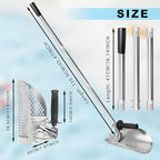 Long Handle Sand Scoop, Heavy Duty 304 Stainless Steel Metal Detecting Sand Scoop with Long Handle Sand Sifter ﻿