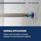 Ribbed Wall Anchors #10-#12 1-1/4-Inch with Screws 100-Pack, Blue, Plastic Anchor for Drywall/Concrete, Pan Head Phillips Screw Included