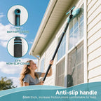 AIDELY 62" Window Squeegee, 2 in 1 Window Cleaning Tool with Telescopic Pole, Rotatable and Bendable Head for High Windows Indoor Outdoor, Includes 2 Blades & 2 Pads (Microfiber+Pads)