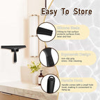 All-Purpose Shower Squeegee for Glass Doors, Silicone Squeegee for Bathroom, Shower Doors, Mirrors, Tiles, 10 inch, Black