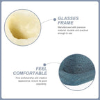 SEWACC Linen Fabric Glasses Holder Stand 2pcs, Plush-Lined Eyewear Organizer Base for Sunglasses and Reading Glasses, Convenient Desktop Storage for Nightstand and Office Use