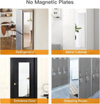 55"x16" Magnetic Mirror Lightweight Full-Length Mirror | Strong Adhesion, Easy Installation | Suitable for Refrigerators, Glass Walls, Wooden Doors, and More | 8.2kg Ultra-Strong Support | Silver