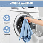 Microfiber Cleaning Cloth, 12 Pack Blue Cleaning Rags for Housekeeping, Reusable Microfiber Towels for Car, Kitchen, Bathroom and Household Cleaning Supplies, 11.8"X11.8"