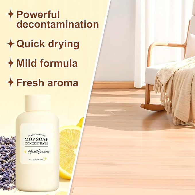 Mop Soap, New Highly Scented Floor Cleaner, Long-Lasting Fragrance, Multisurface Deep Cleaning for Tough Stains, Home Floor Care Solution