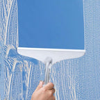 Shower Squeegee for Bathroom Glass Doors and Mirror, 10'' Rubber Window Cleaner Tool, Clear Plastic Water Wiper for Car Windshield Cleaning