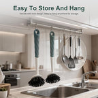 Dish Brush, 2 Pack with Comfortable Handle, with Built-in Scraper, Scrub Brush with Medium Firm bristles for Cleaning Dishes, Sink, Pots(Green)