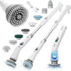 Electric Spin Scrubber, Cordless Cleaning Brush with 8 Brush Heads, Power Shower Scrubber with Long Handle, Electric Brush Cleaner with 6 Adjustable Angles IPX7 Waterproof, for Bathroom Floor Tub Car