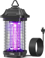LiBa LED Bug Zapper Outdoor Indoor, Electric Mosquito Zapper Fly Trap Lamp, 10 Years Lifespan, 6.5ft Power Cord, Insect Killer Light for Home Yard Garden Patio Farm, High Voltage, IPX4 Rainproof