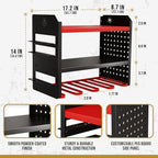 Power Tool Organizer Wall Mount - 3-Tier Heavy-Duty Metal Hand Tool Storage Rack, Utility Racks, Drill Holder, PegBoard Side, & More - Garage Storage Cordless Tool Organizer (Red)
