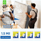 TICONN 2PK Plastic Mattress Bag for Moving Storage, Waterproof Mattress Protector Cover, Heavy-Duty Mattress Moving Supplies (1.5 mil, Queen)