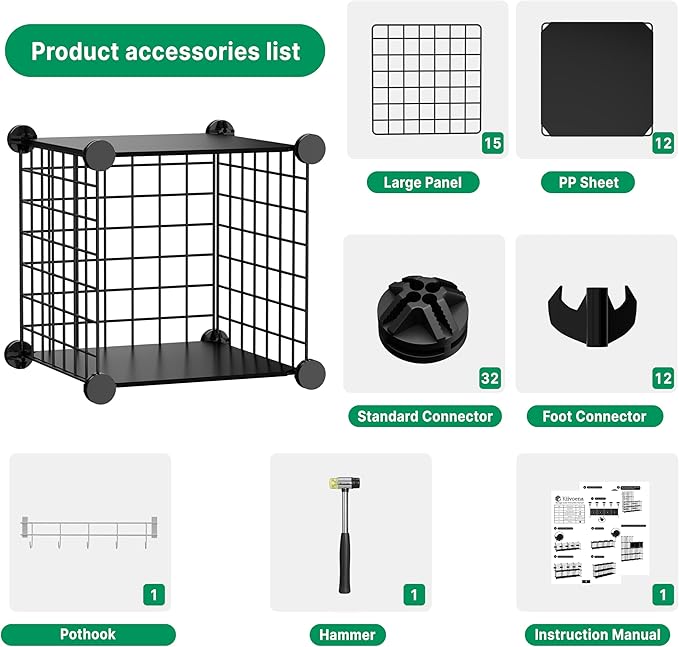 Wire Cube Storage Organizer, 6 Cubes Converted into 7 Cubes, Sturdy Metal Grids Storage Shelf Closet Shelving Units and Storage, Shelves for Bedroom LIvingroom Office